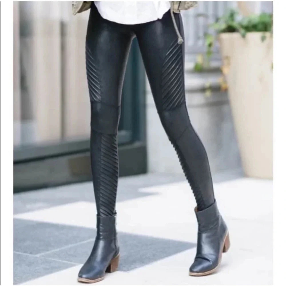 Spanx Faux Leather Moto Leggings